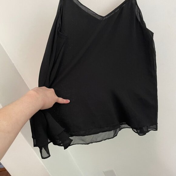 TORRID 2 Plus Size Sophie Chiffon Double Layer Cami Black Sleeveless Tank Blouse - Picture 15 of 16
